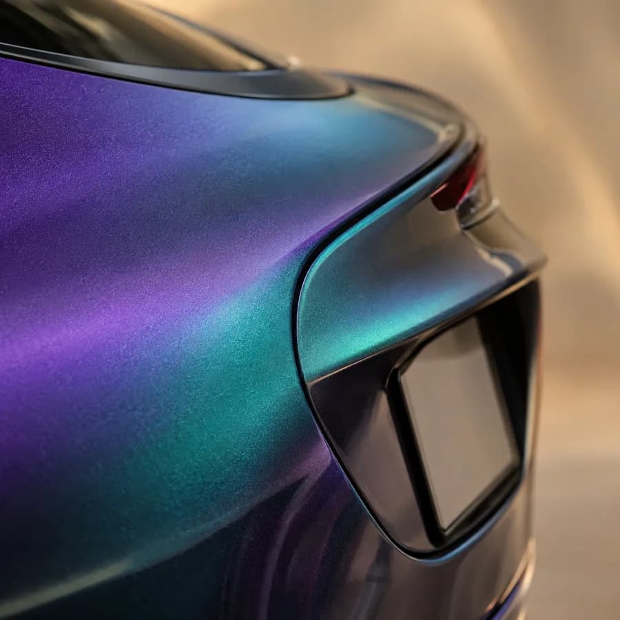 Macro photo of colour-shift wrap film