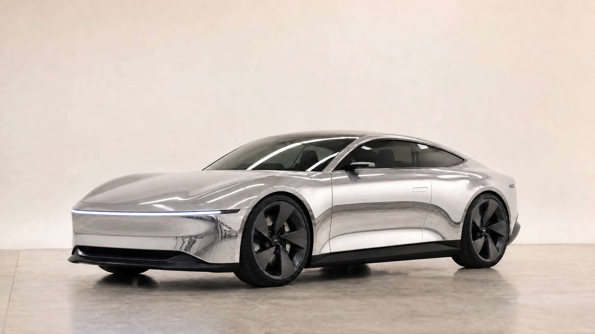AI preview of the studio coupe in Mirror Chrome