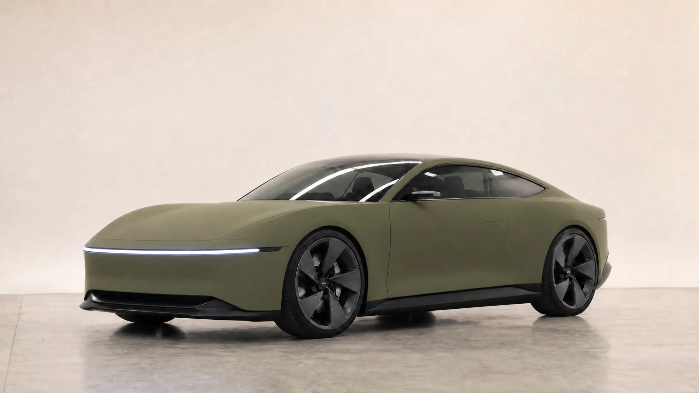 AI preview of the studio coupe in Matte Olive Drab