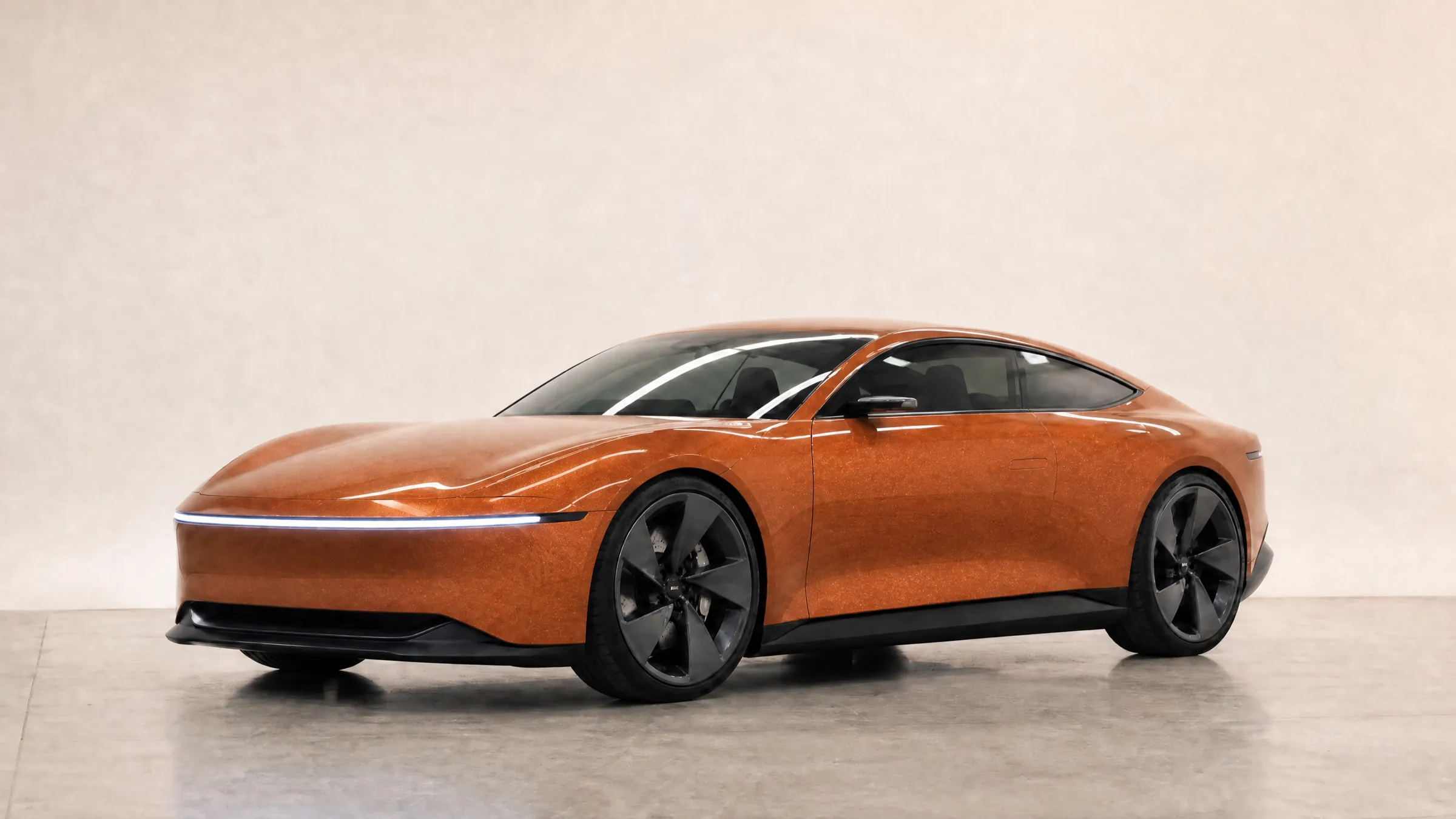 AI preview of the studio coupe in Metallic Copper