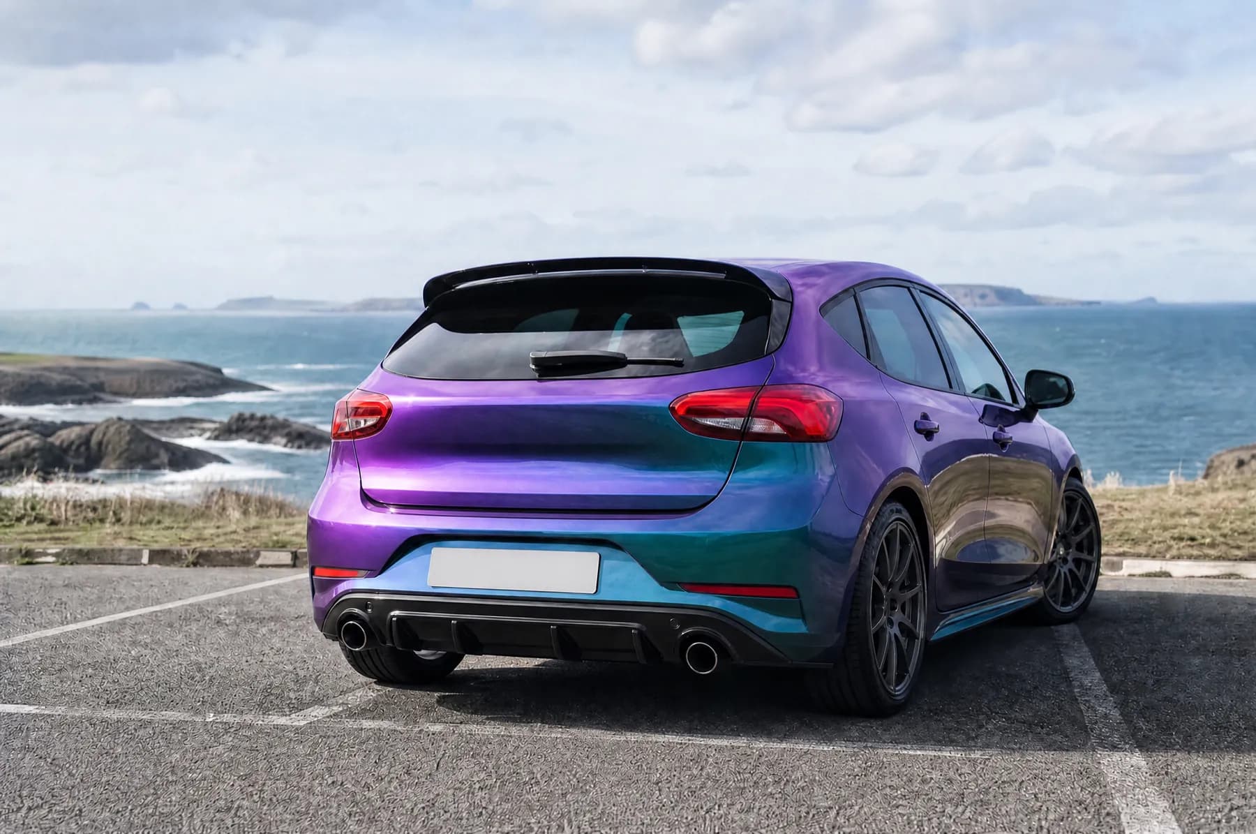 AI preview of the hot hatch in Colour-shift Lavender
